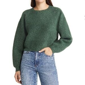 Topshop Mixed Stitch Balloon Sleeve Crop Sweater